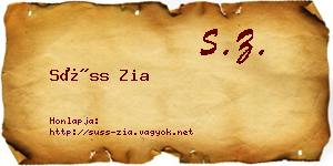 Süss Zia névjegykártya
